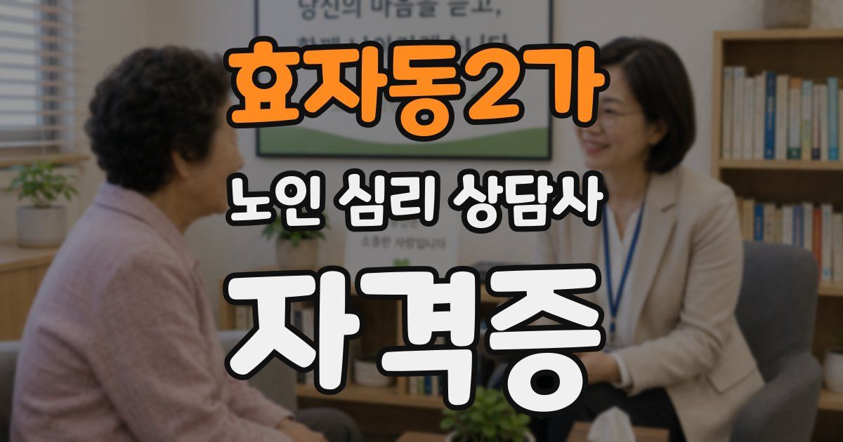 효자동2가 노인 심리 상담사 자격증
