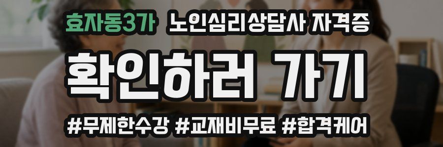 효자동3가 노인 심리 상담사 자격증