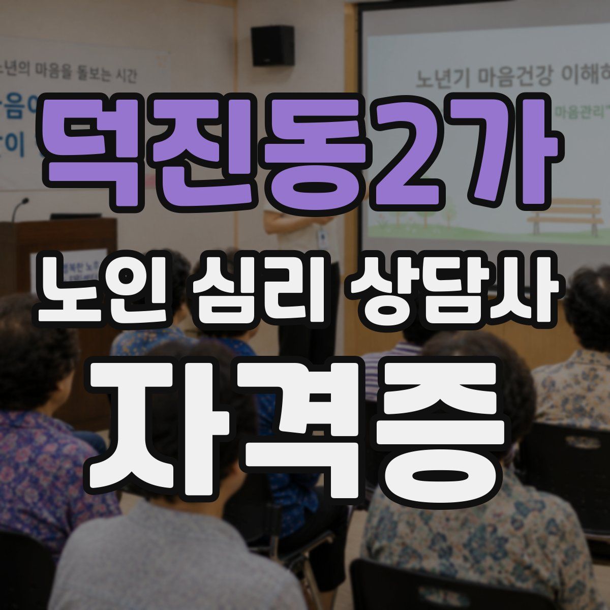 덕진동2가 노인 심리 상담사 자격증
