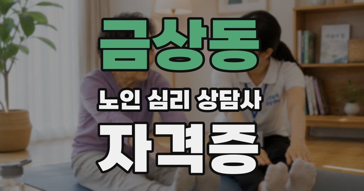 금상동 노인 심리 상담사 자격증