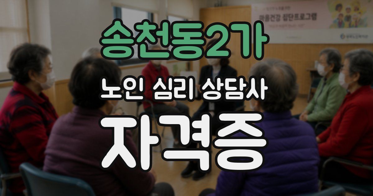 송천동2가 노인 심리 상담사 자격증