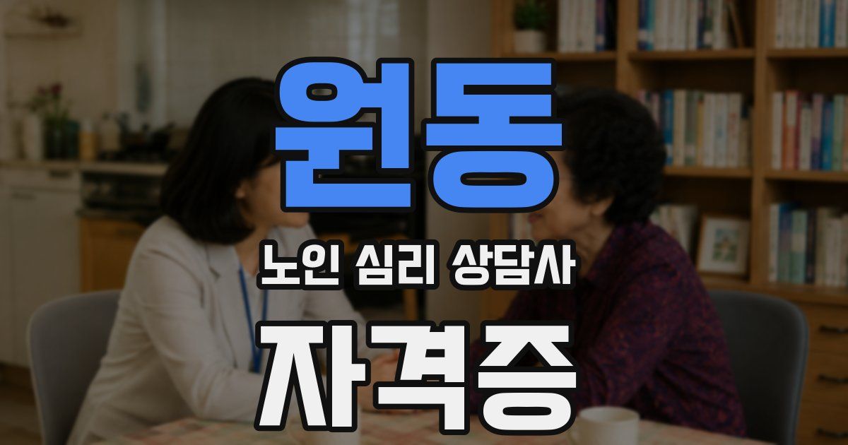 원동 노인 심리 상담사 자격증