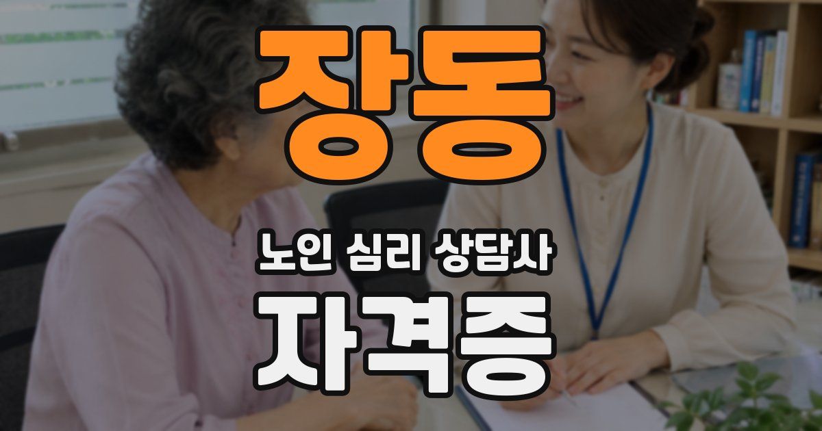 장동 노인 심리 상담사 자격증