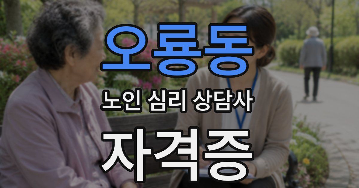 오룡동 노인 심리 상담사 자격증