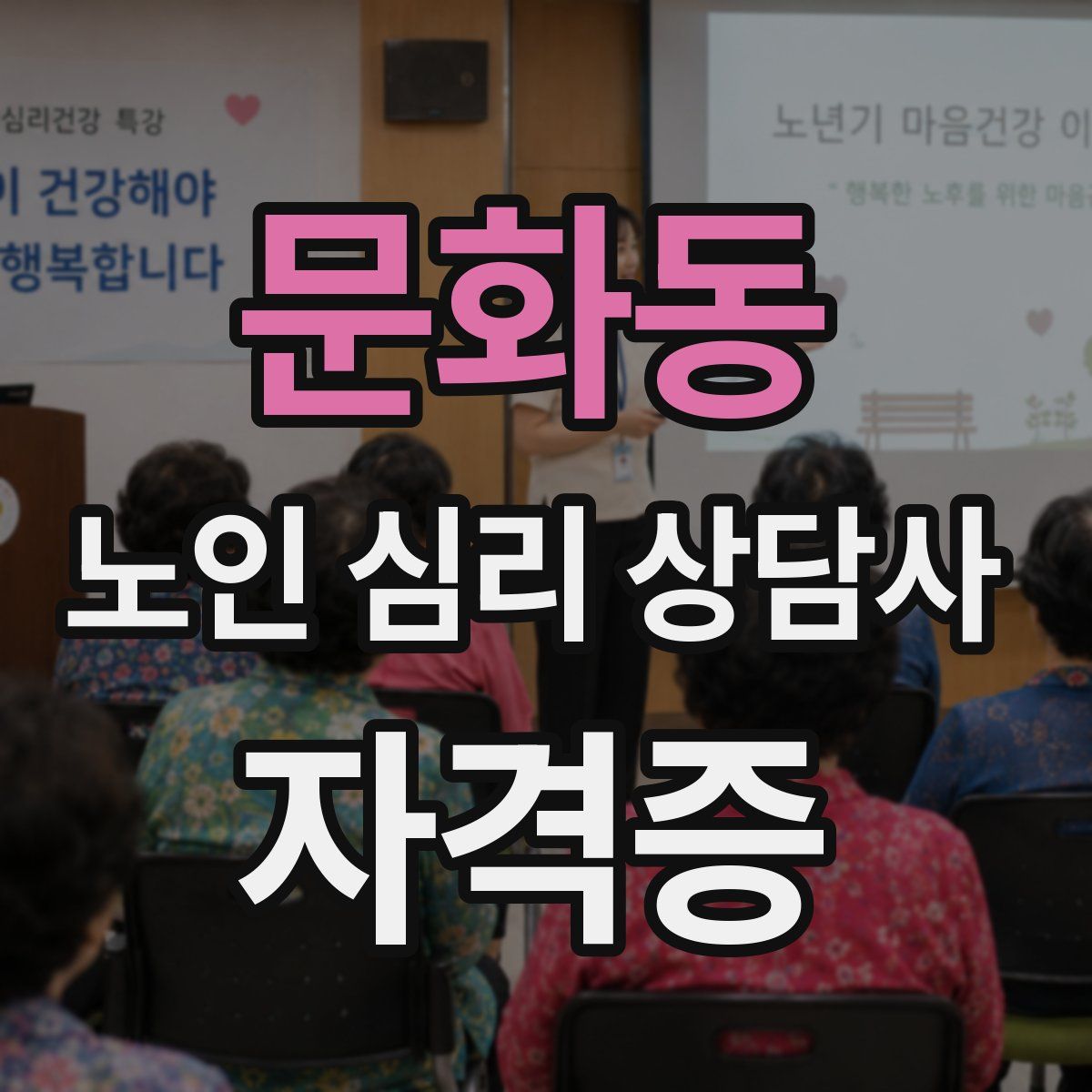 문화동 노인 심리 상담사 자격증
