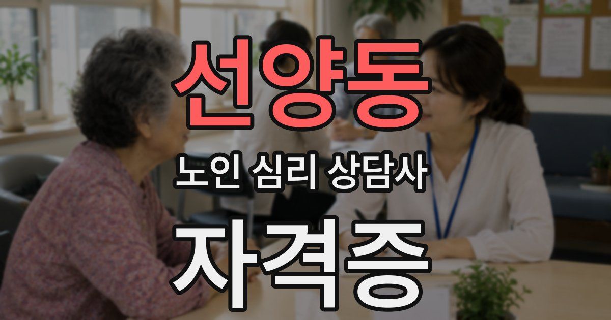 선양동 노인 심리 상담사 자격증