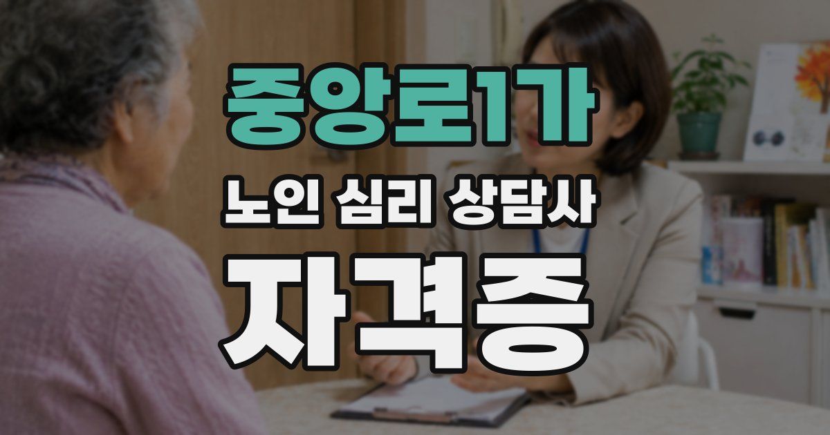 중앙로1가 노인 심리 상담사 자격증