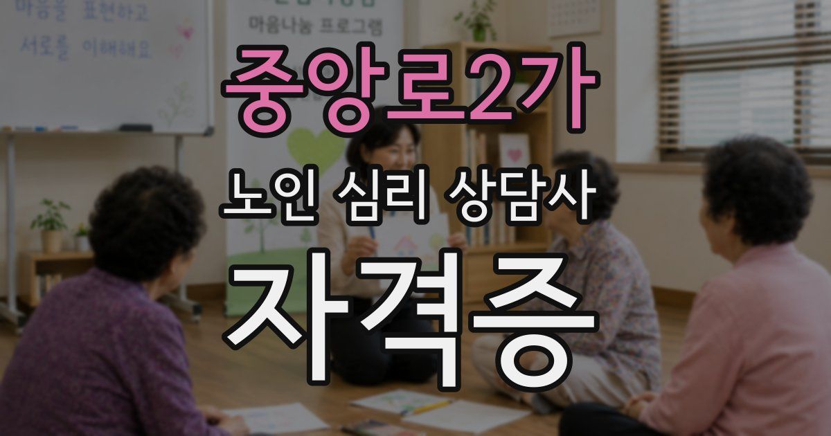 중앙로2가 노인 심리 상담사 자격증