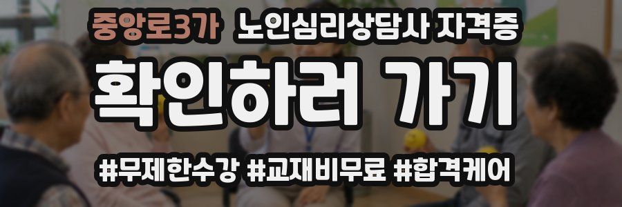 중앙로3가 노인 심리 상담사 자격증