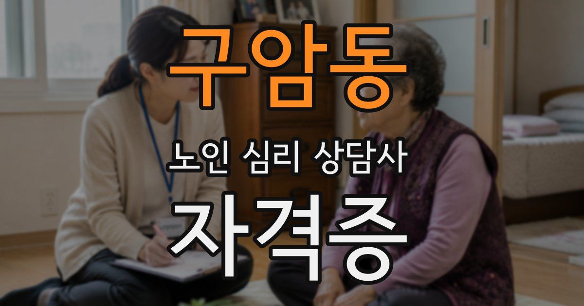 구암동 노인 심리 상담사 자격증