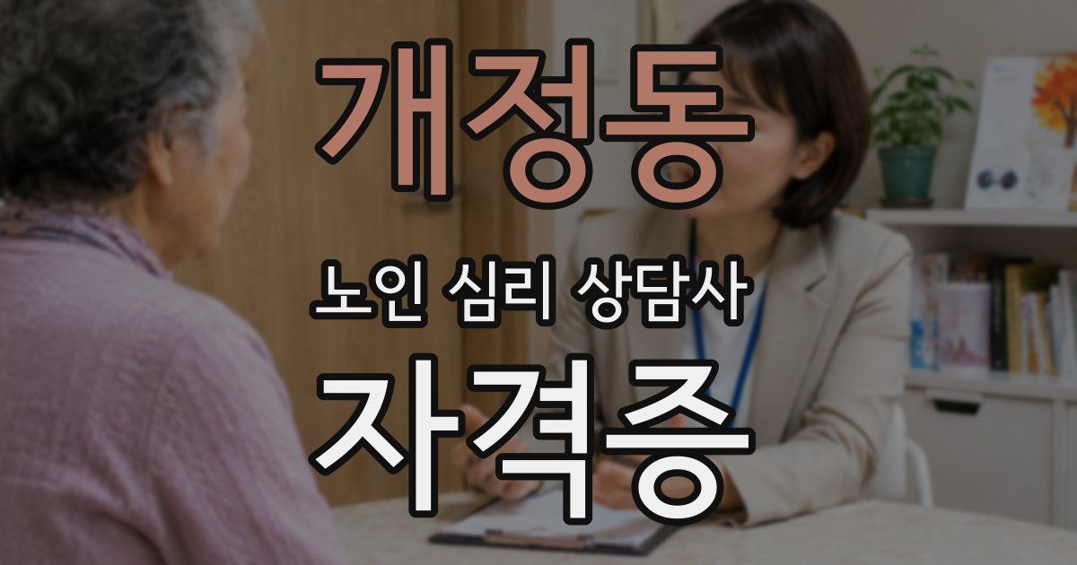개정동 노인 심리 상담사 자격증