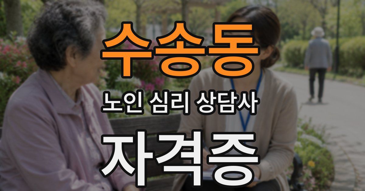 수송동 노인 심리 상담사 자격증