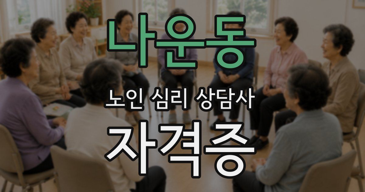 나운동 노인 심리 상담사 자격증