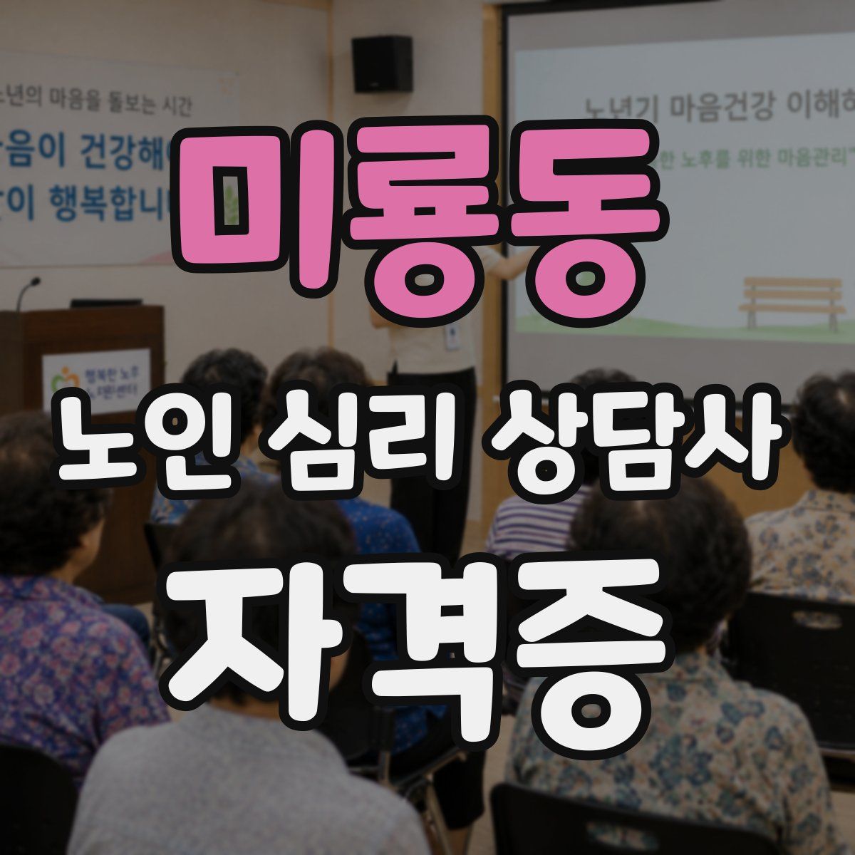 미룡동 노인 심리 상담사 자격증