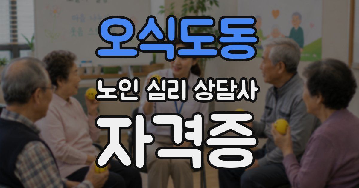 오식도동 노인 심리 상담사 자격증