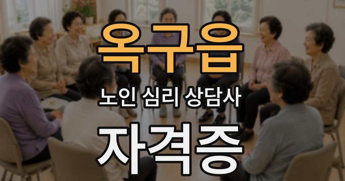 옥구읍 노인 심리 상담사 자격증