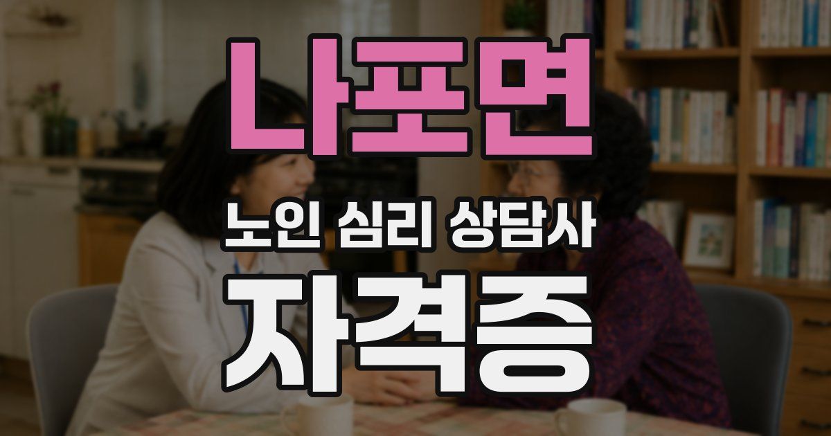 나포면 노인 심리 상담사 자격증