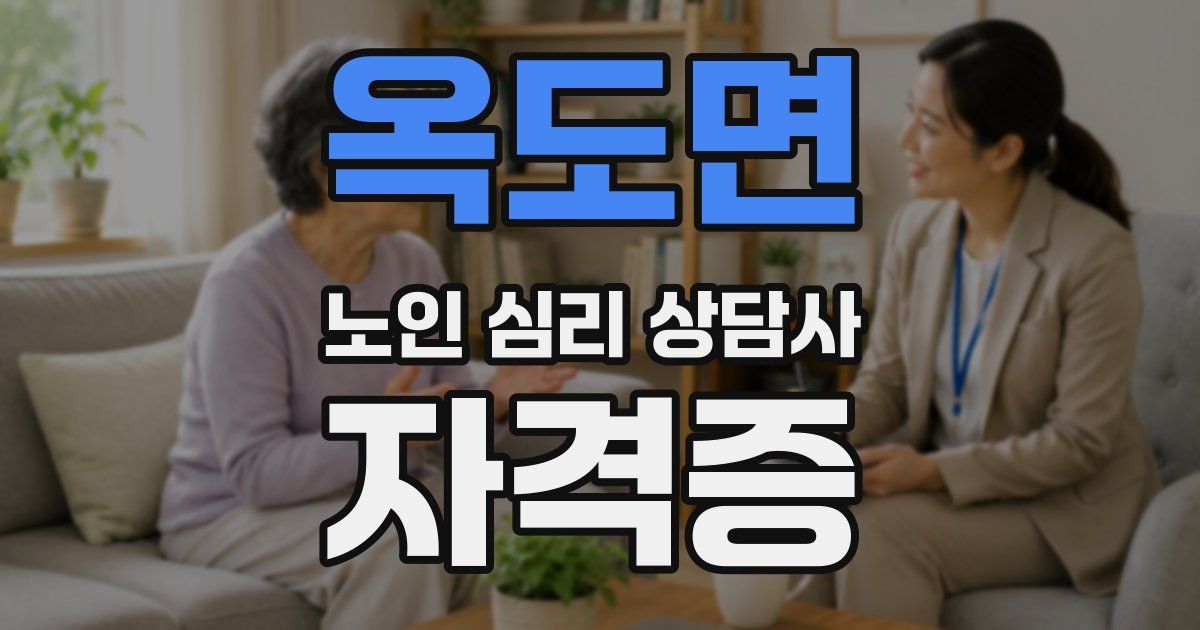 옥도면 노인 심리 상담사 자격증