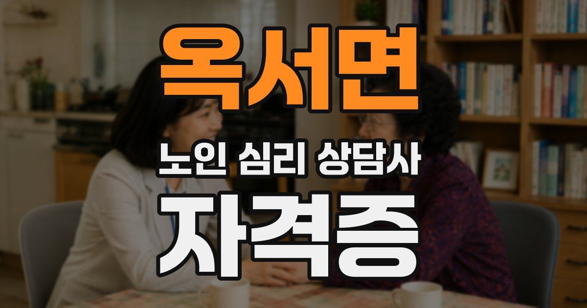 옥서면 노인 심리 상담사 자격증