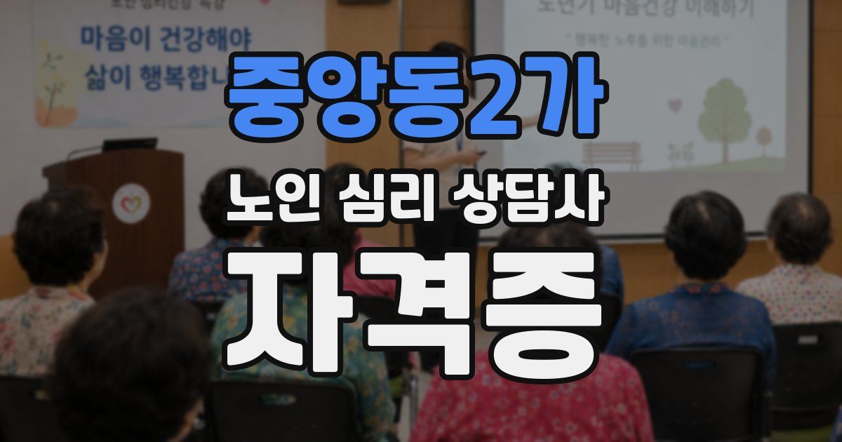 중앙동2가 노인 심리 상담사 자격증