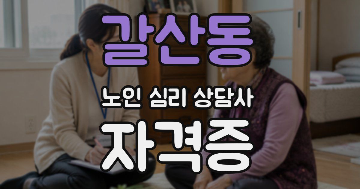 갈산동 노인 심리 상담사 자격증