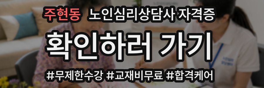 주현동 노인 심리 상담사 자격증