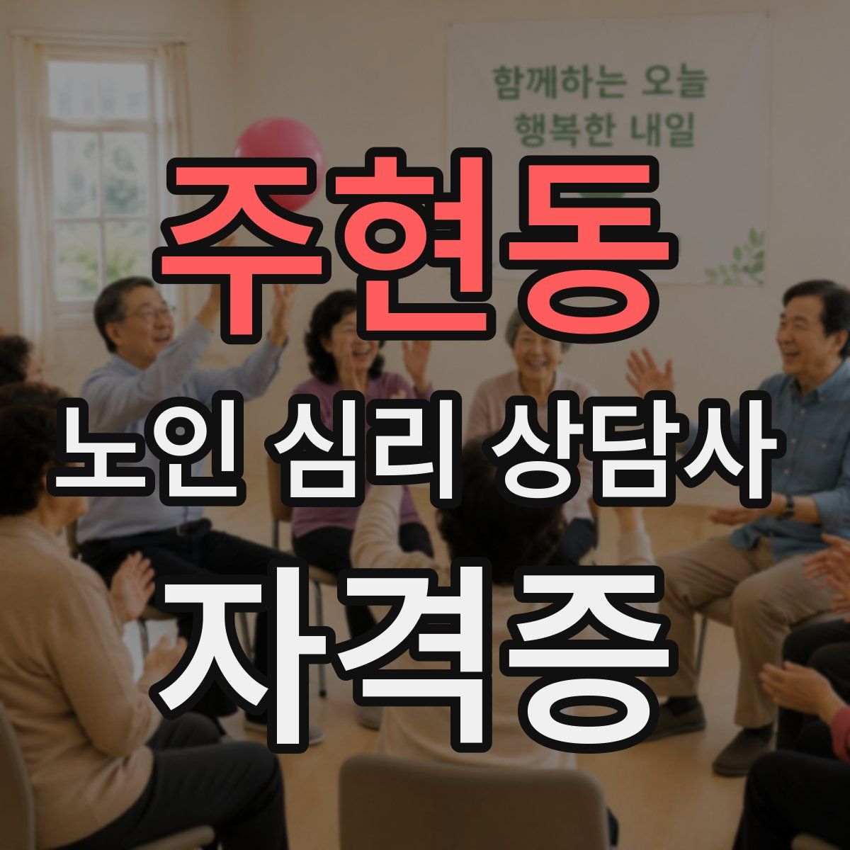 주현동 노인 심리 상담사 자격증