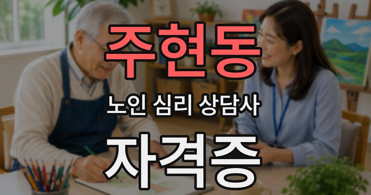 주현동 노인 심리 상담사 자격증