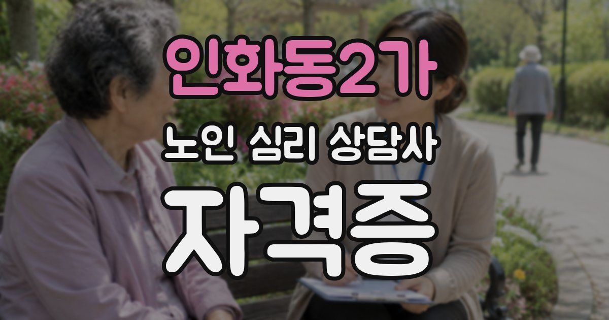 인화동2가 노인 심리 상담사 자격증
