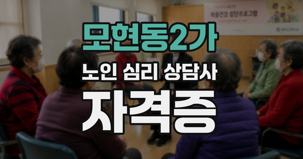 모현동2가 노인 심리 상담사 자격증