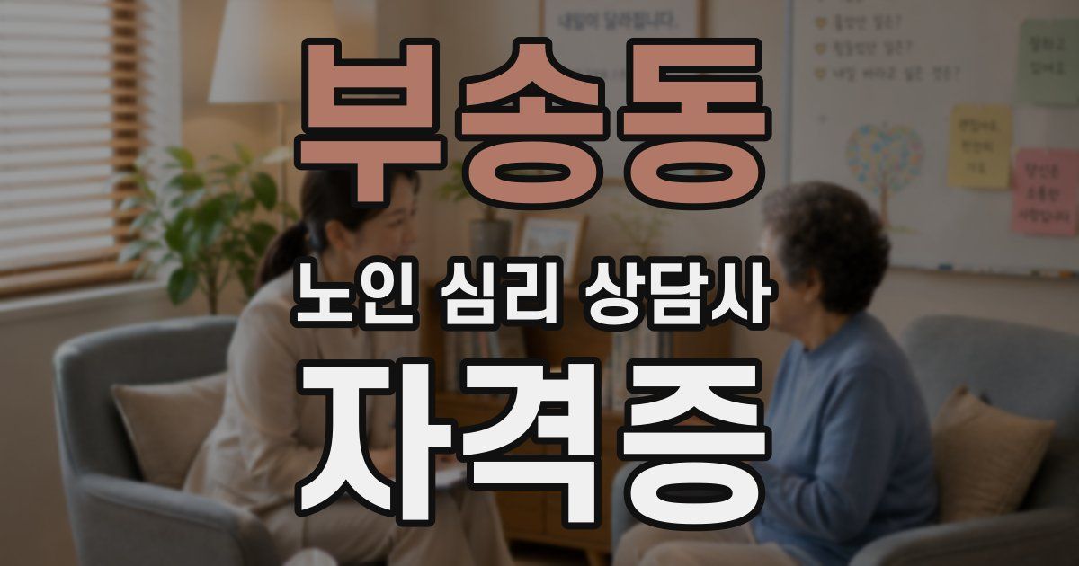 부송동 노인 심리 상담사 자격증