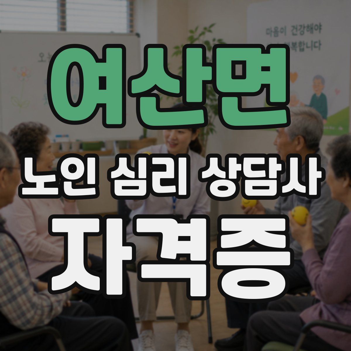 여산면 노인 심리 상담사 자격증