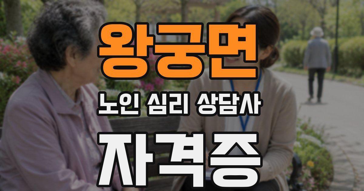 왕궁면 노인 심리 상담사 자격증
