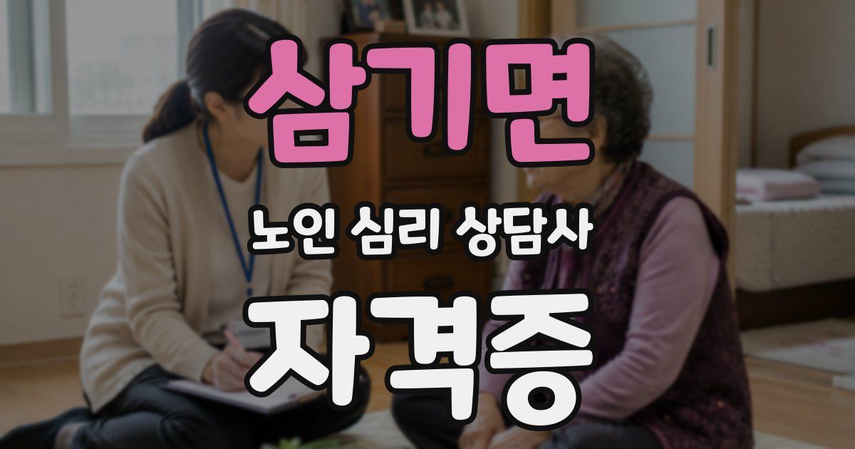 삼기면 노인 심리 상담사 자격증