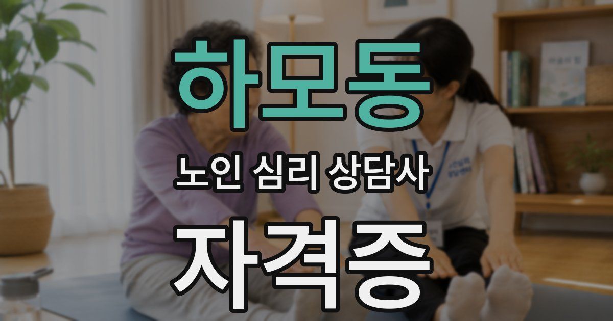 하모동 노인 심리 상담사 자격증