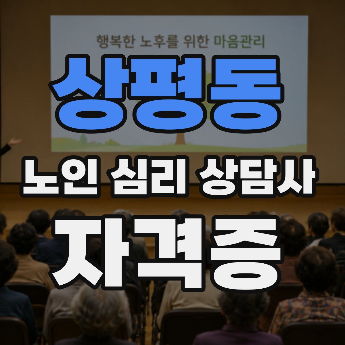 상평동 노인 심리 상담사 자격증