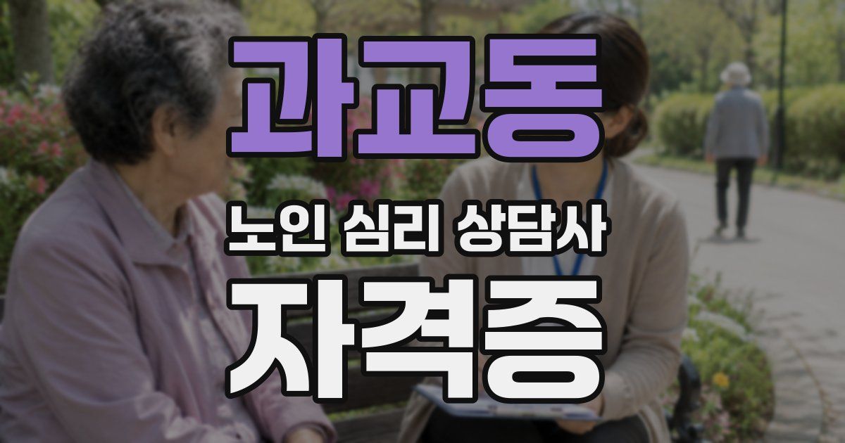 과교동 노인 심리 상담사 자격증