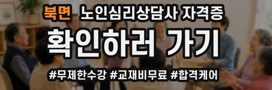 북면 노인 심리 상담사 자격증