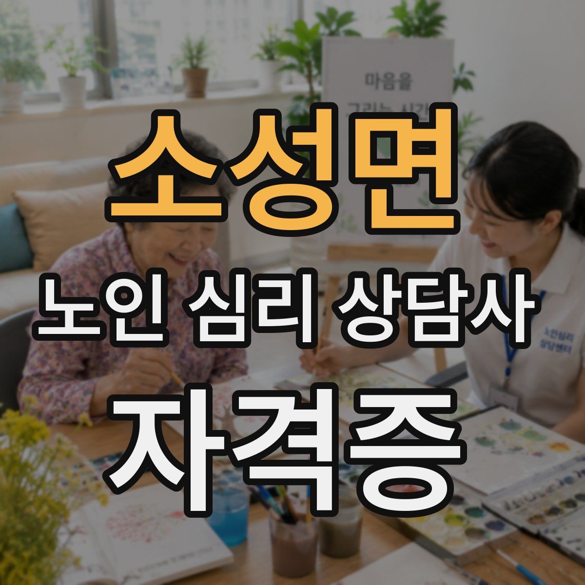 소성면 노인 심리 상담사 자격증