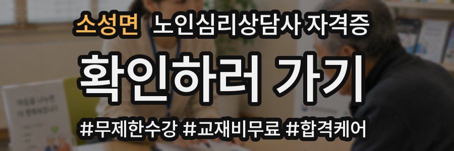 소성면 노인 심리 상담사 자격증
