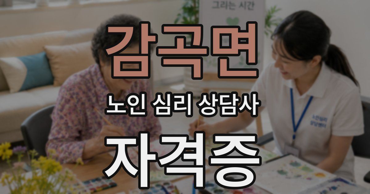 감곡면 노인 심리 상담사 자격증