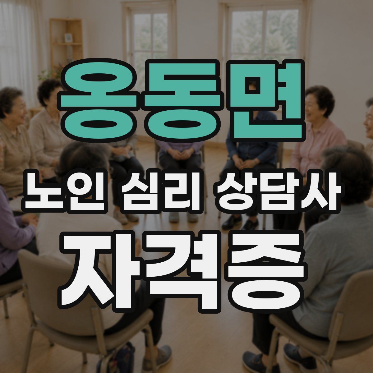 옹동면 노인 심리 상담사 자격증