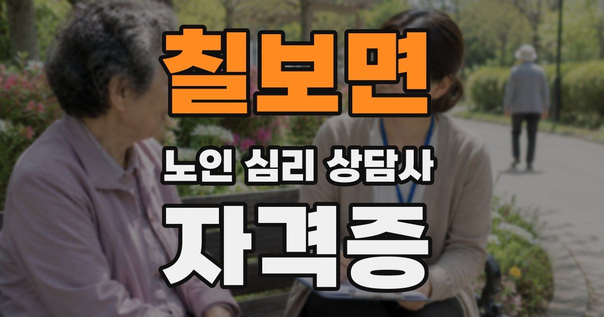 칠보면 노인 심리 상담사 자격증
