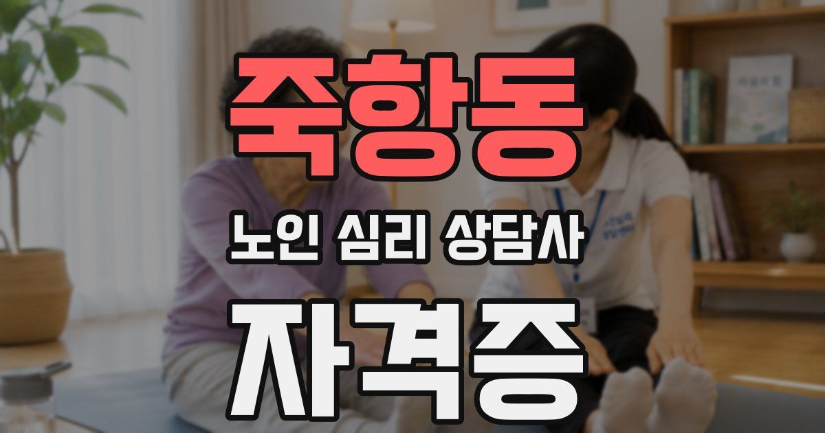 죽항동 노인 심리 상담사 자격증