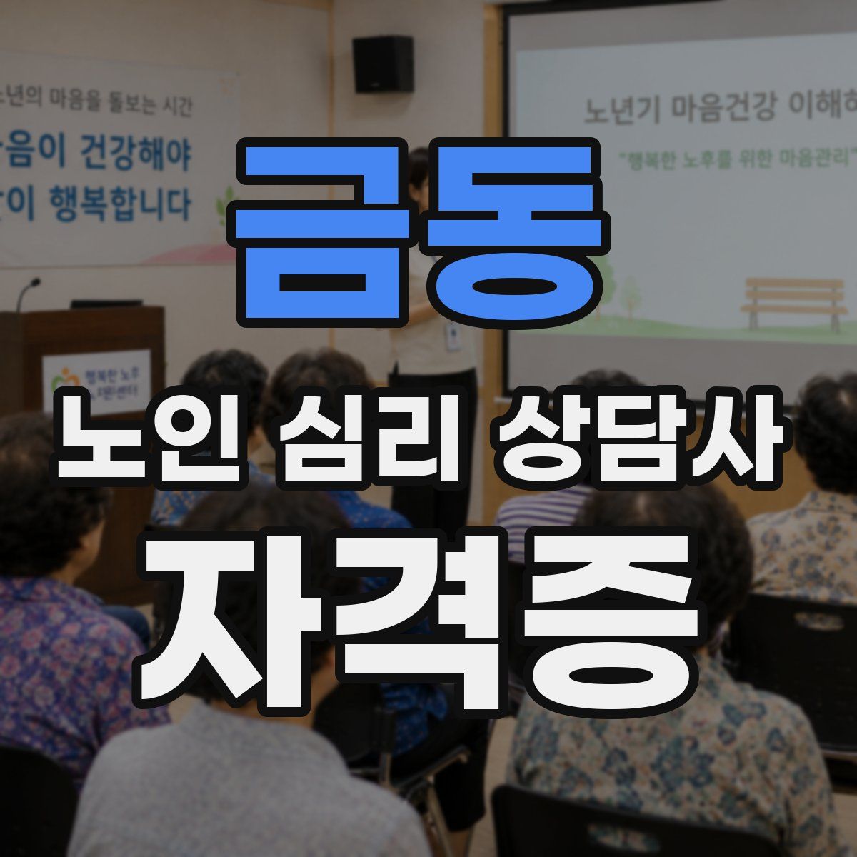 금동 노인 심리 상담사 자격증