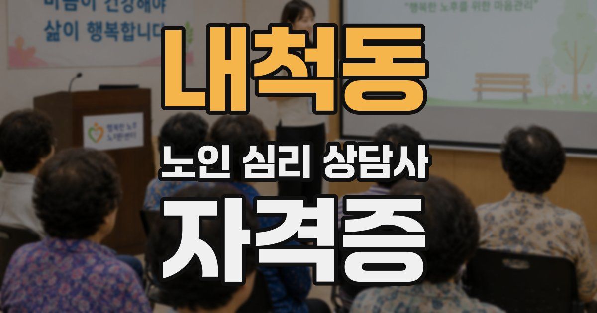 내척동 노인 심리 상담사 자격증