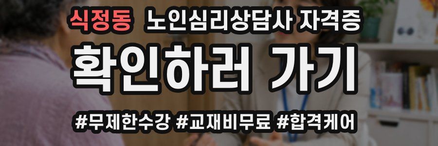 식정동 노인 심리 상담사 자격증