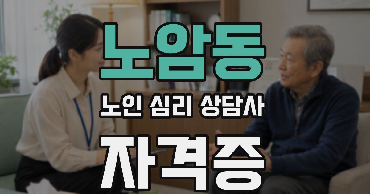 노암동 노인 심리 상담사 자격증