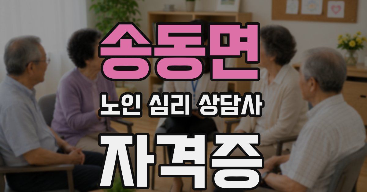 송동면 노인 심리 상담사 자격증