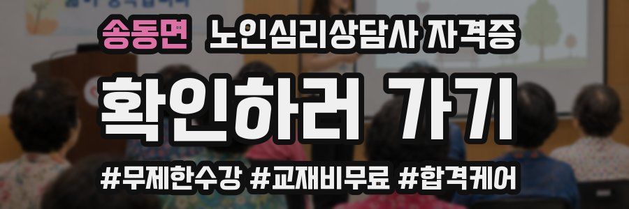 송동면 노인 심리 상담사 자격증